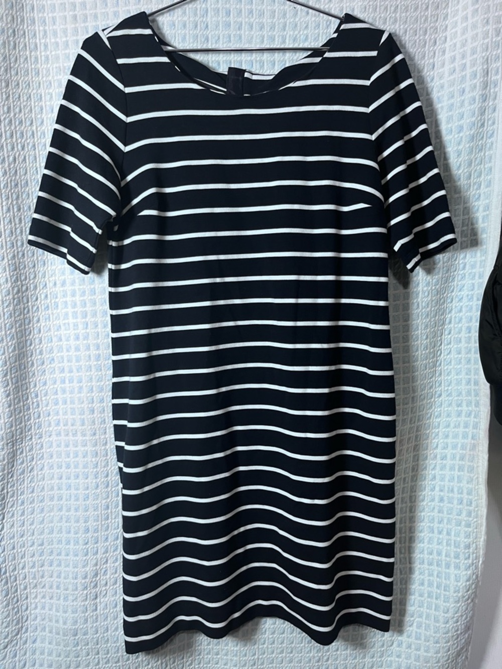 Banana Republic Navy White Striped Shift Dress Petite Mini Work Casual - Picture 3 of 5